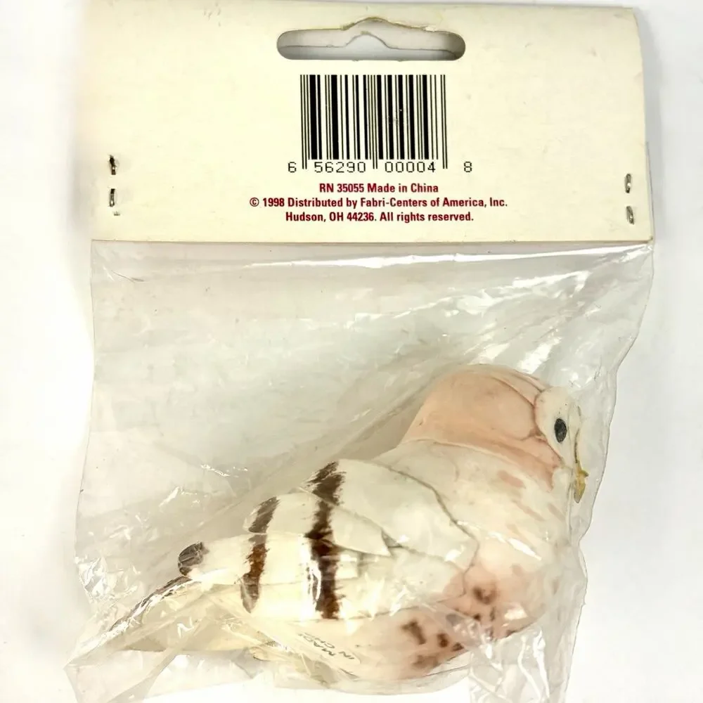 VTG Flocked Bird Ornament Enchanted Holiday Winter Birds Snowy Owl Craft NEW